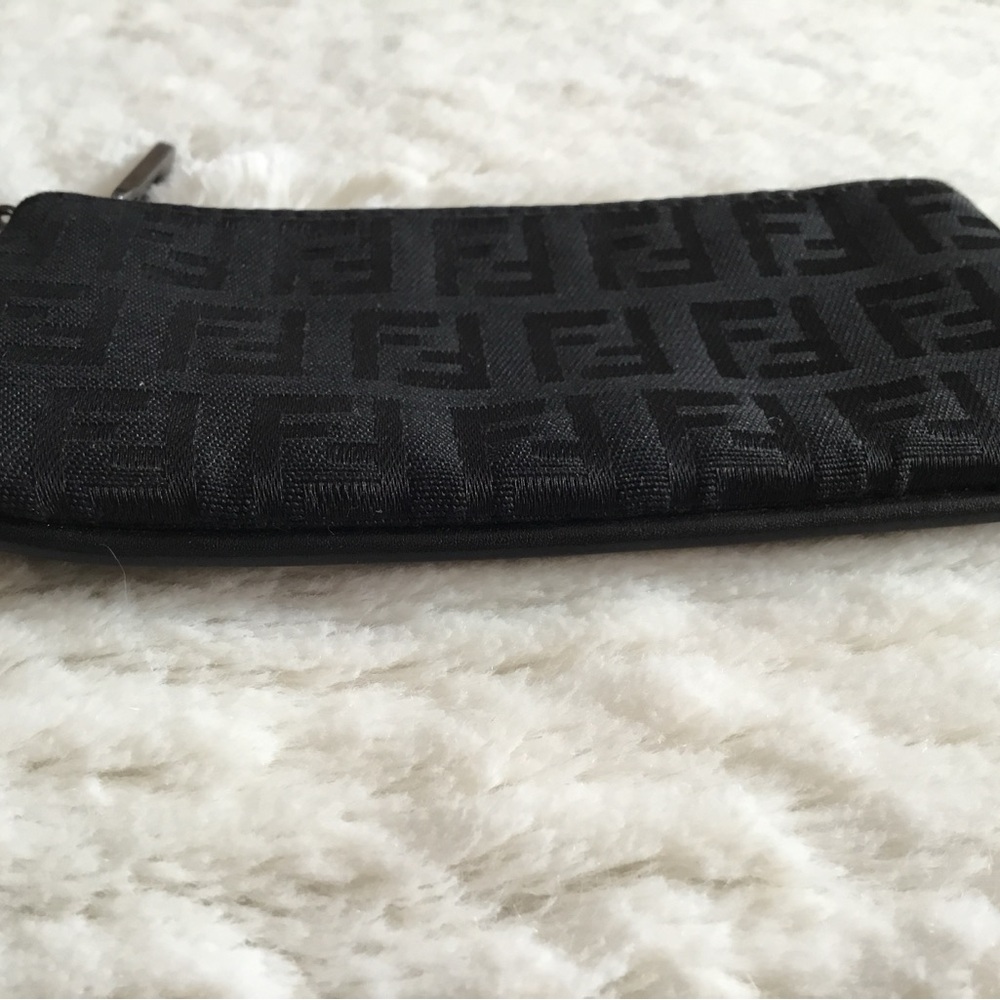 Auth FENDI Zucchino Small Pouch keychain Black Canvas - Picture 2 of 9